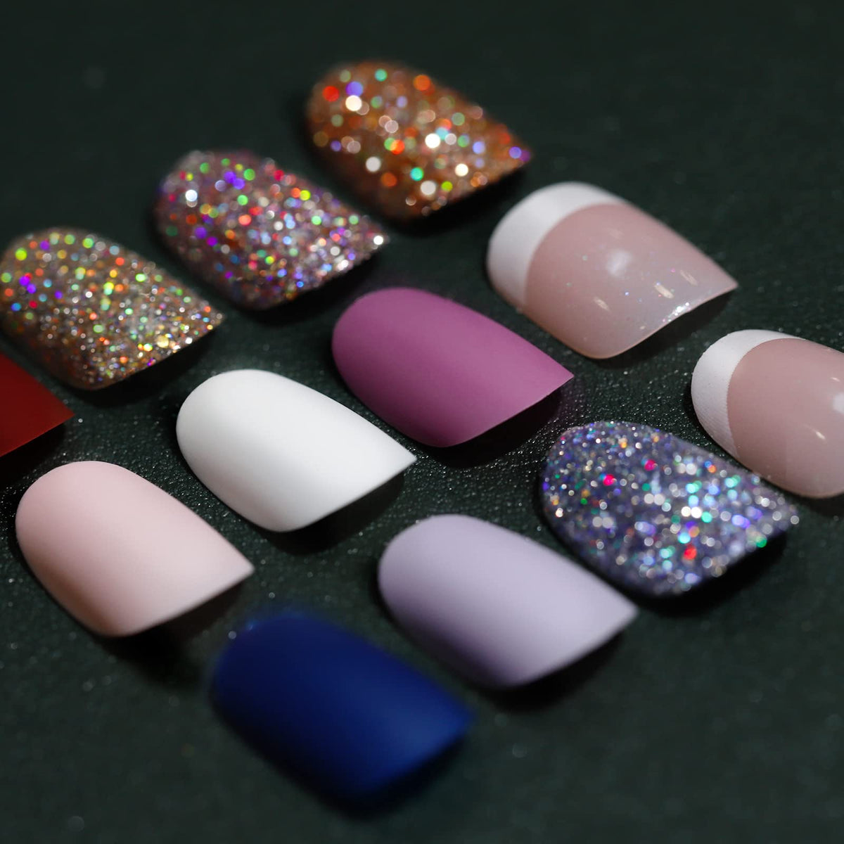 Teenitor matte press-on nails kit packaging with mixed colors for quick at-home styling.