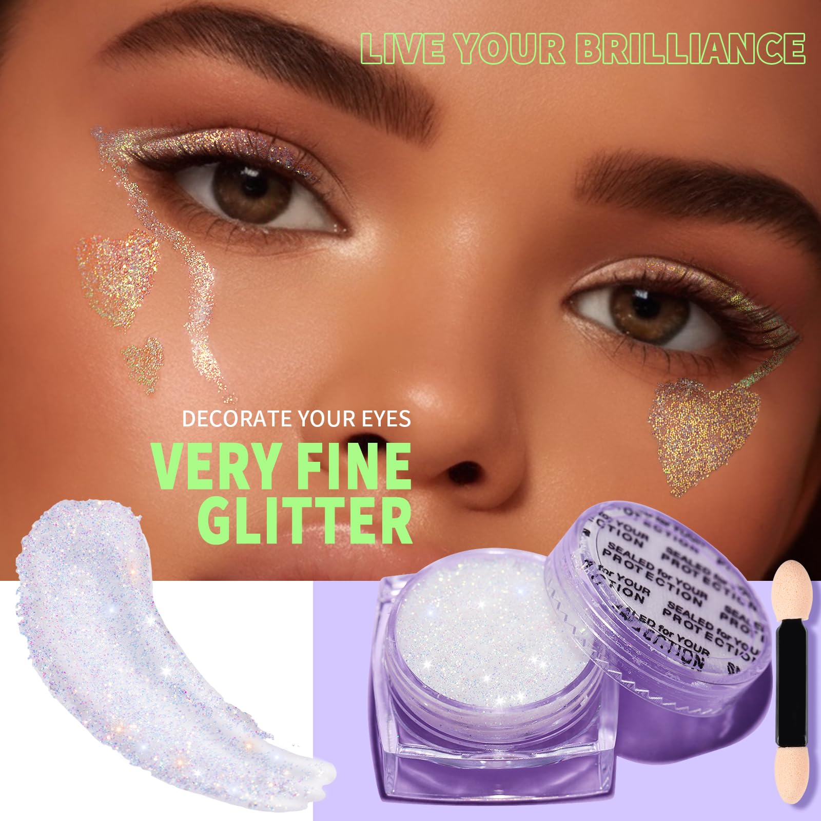 Teenitor mermaid sequins glitter pieces add iridescent shine on skin