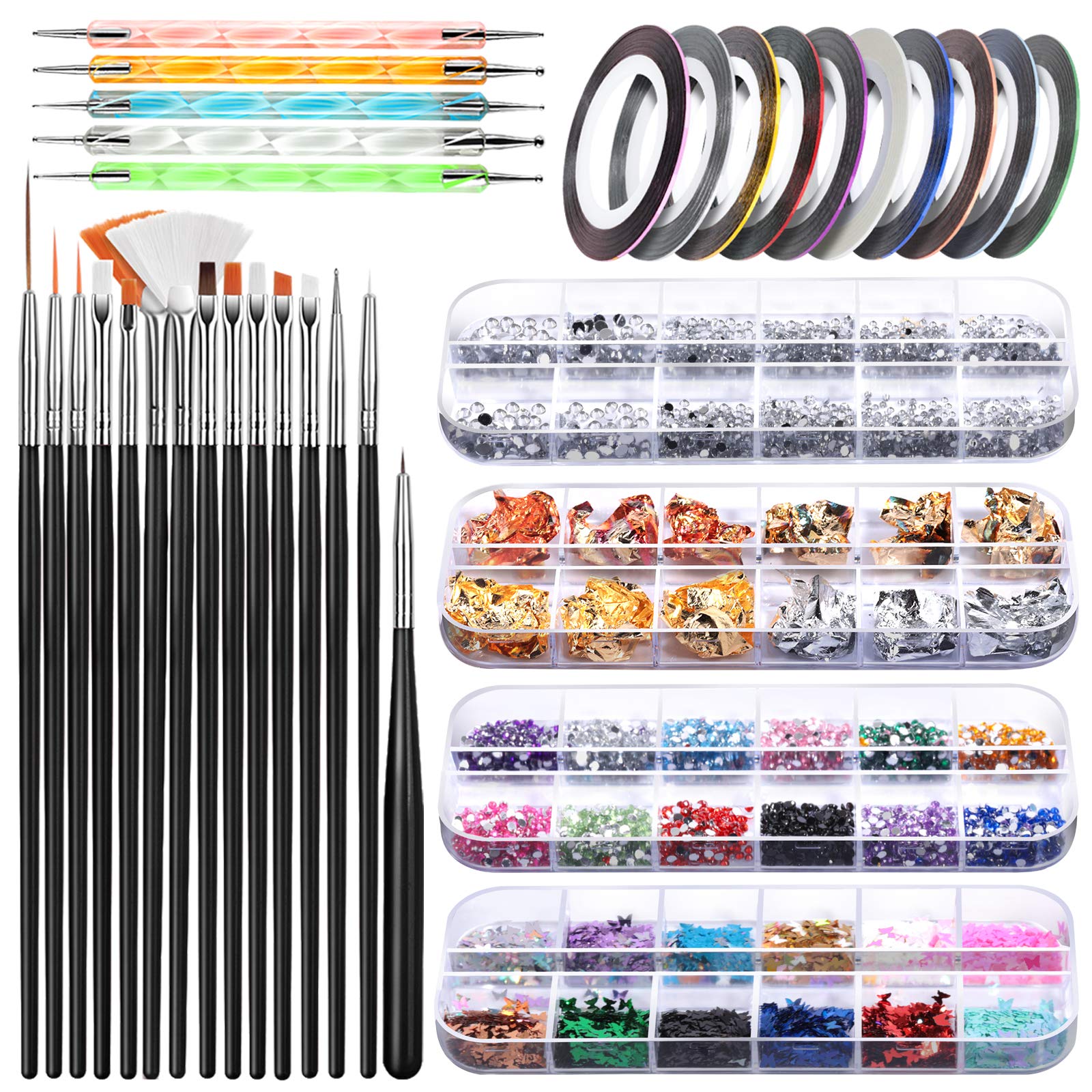 Teenitor nail art brushes set for precise, detailed designs