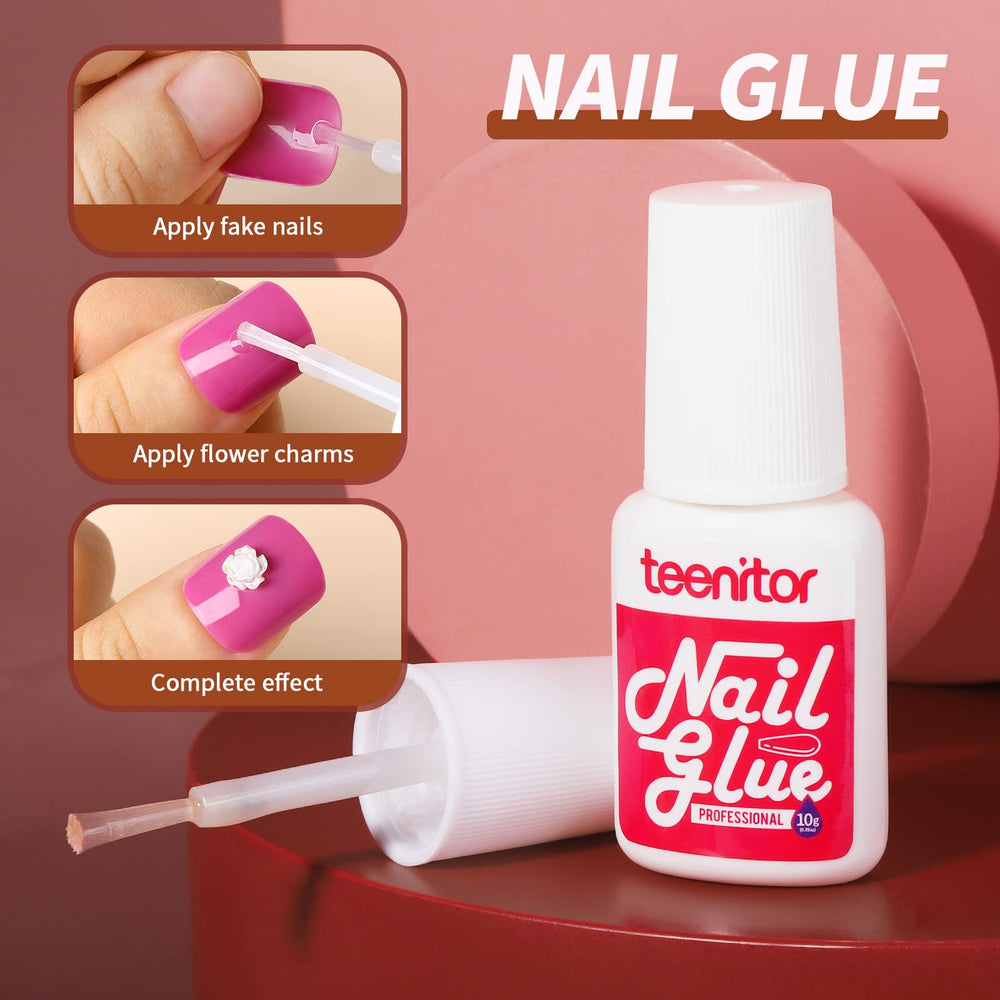 Teenitor self-adhesive nail art stickers and rose gems for decoration.