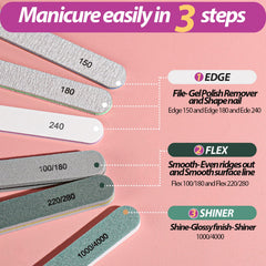 Teenitor buffer blocks in 100/180 and 220/280 grit for smoother ridges.