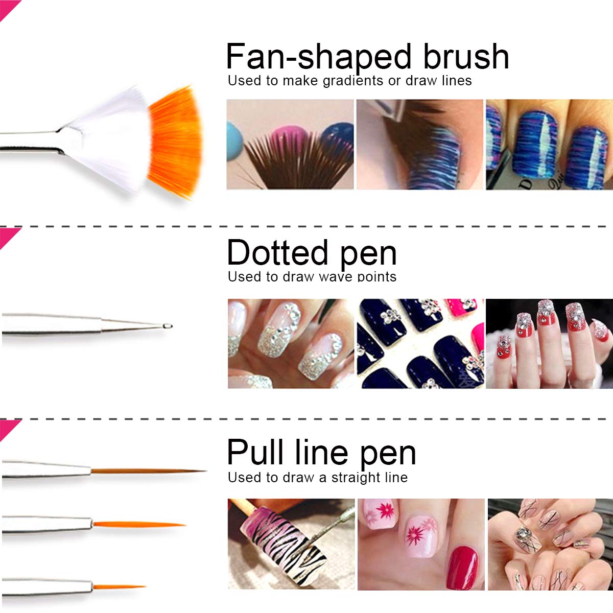 Teenitor nail dotting tools with multiple sizes for smooth dots