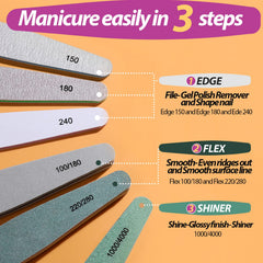 Teenitor nail file 150 grit trim shapes nails quickly.