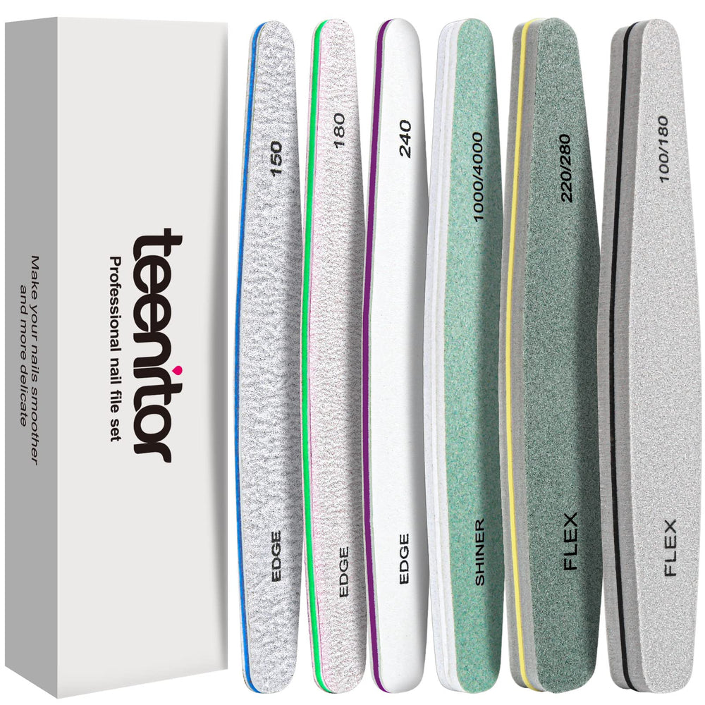 Teenitor nail file set collection for versatile shaping and smoothing nails at home.