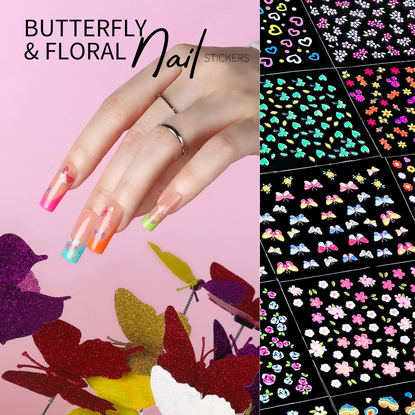 Easy application using self-adhesive Teenitor stickers on nails.