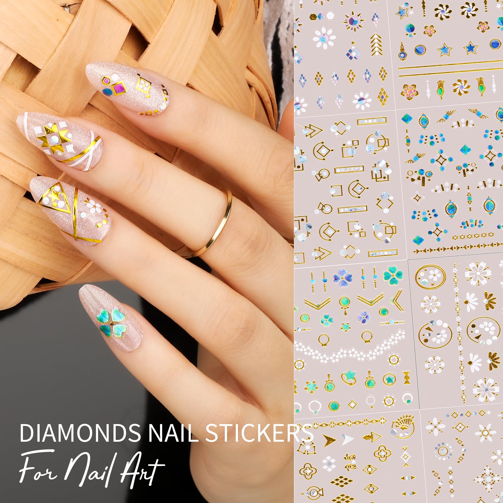 Teenitor nail stickers star moon design offer celestial accents for nails