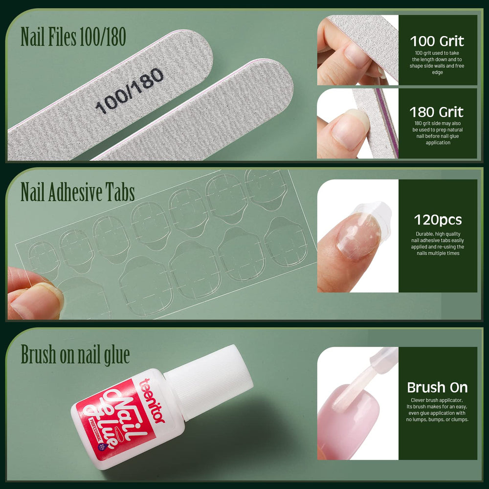 Teenitor orange double-sided sticks help precise nail shaping.