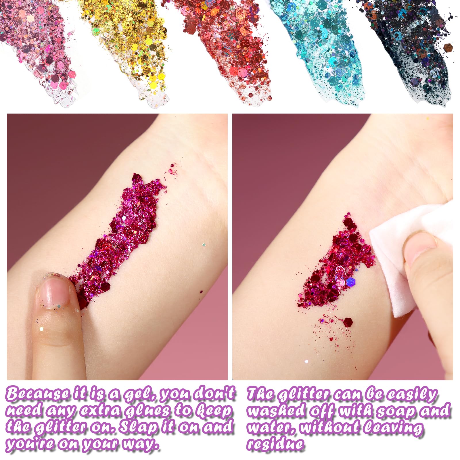 Teenitor quick-dry glitter gel dries fast and stays put