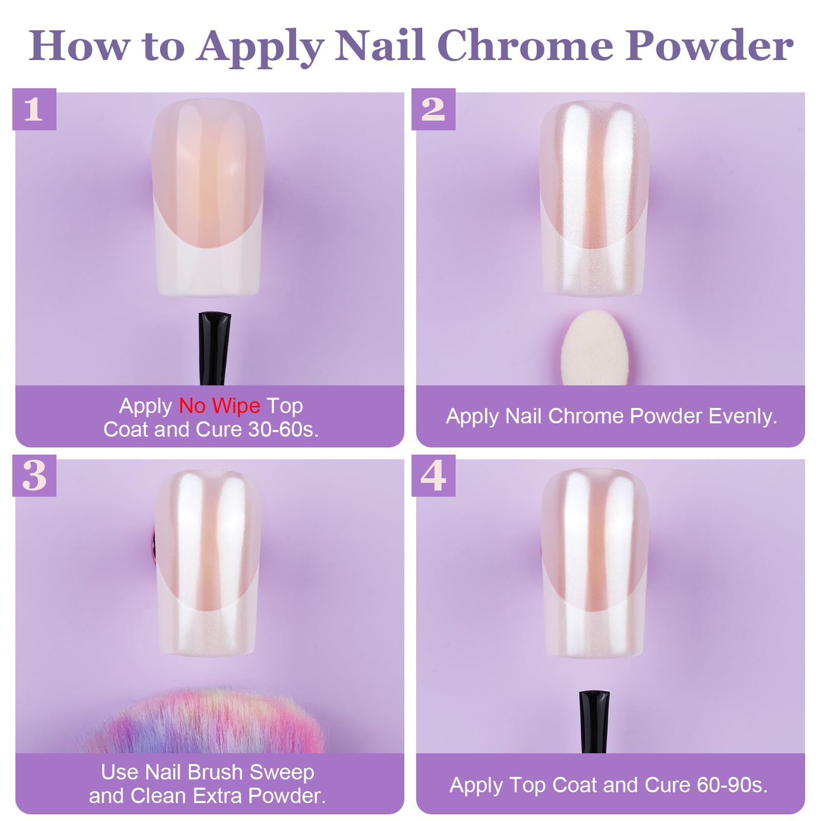 Teenitor pearl white powder adds bright gloss to French nails