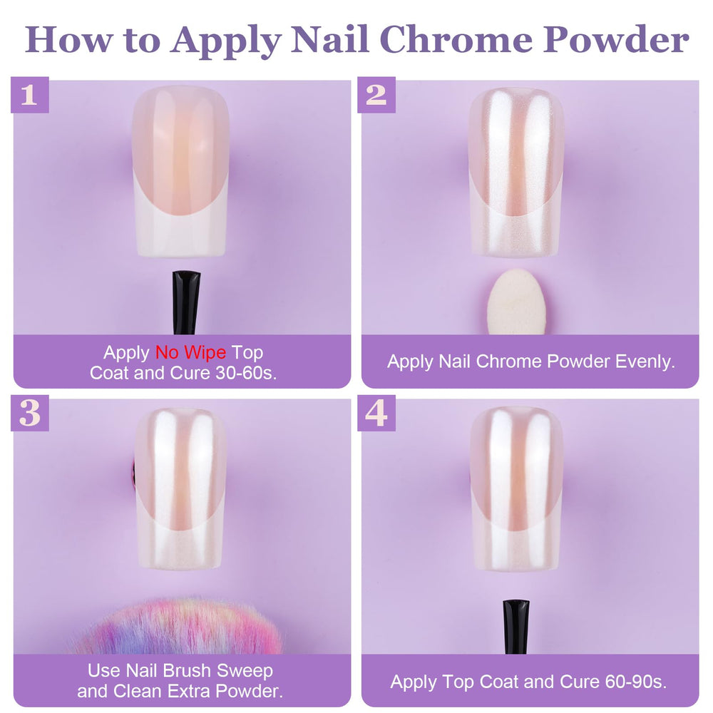 Teenitor pearl white powder adds bright gloss to French nails