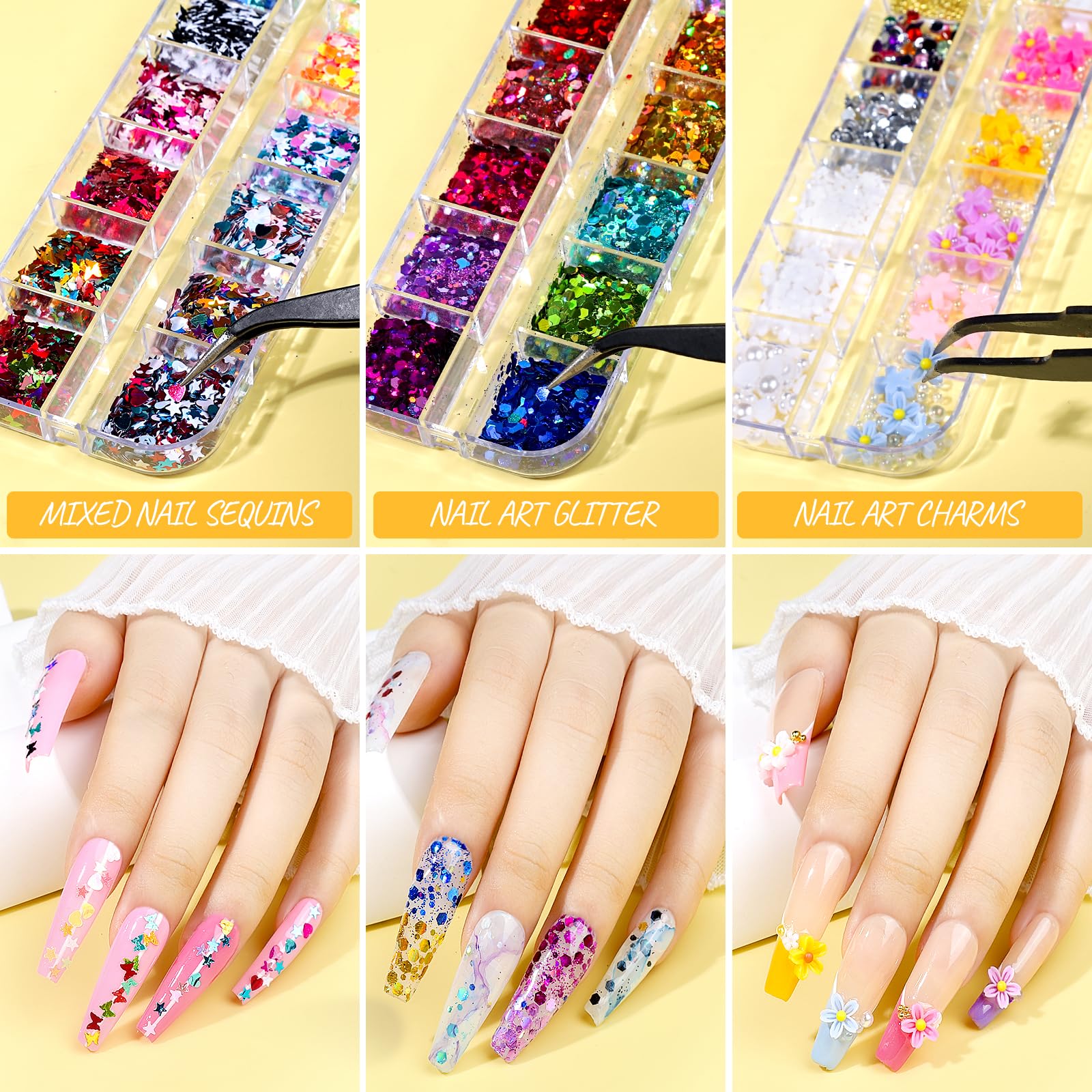 Teenitor press-on kit: dotting pens for detailed nail art and accents.