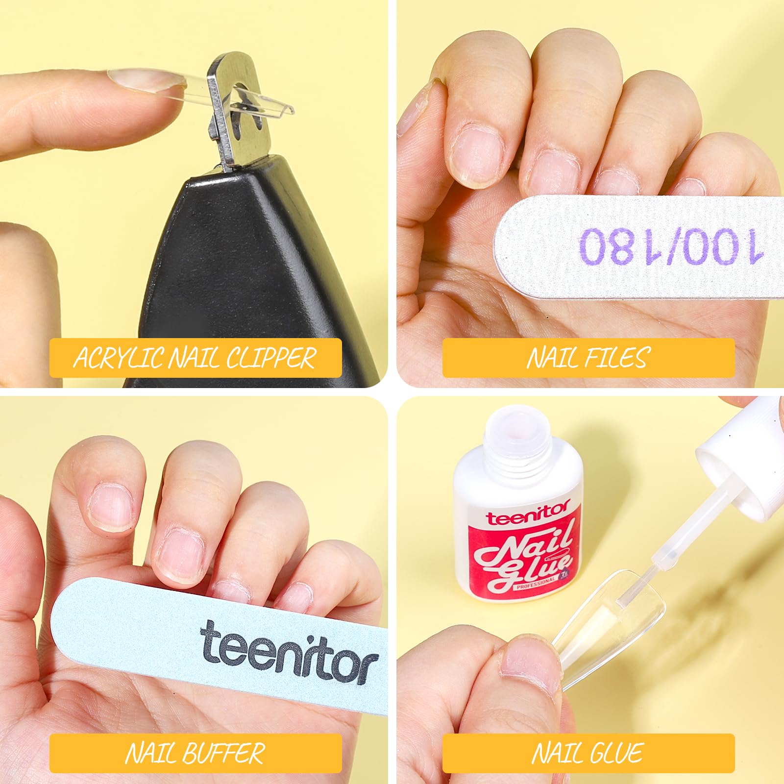 Teenitor press-on kit: glitter sequins and rhinestones for sparkling details.