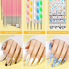 Teenitor press-on kit: art brushes set for precise nail designs.