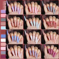Teenitor long coffin press on nails ready for stylish DIY looks