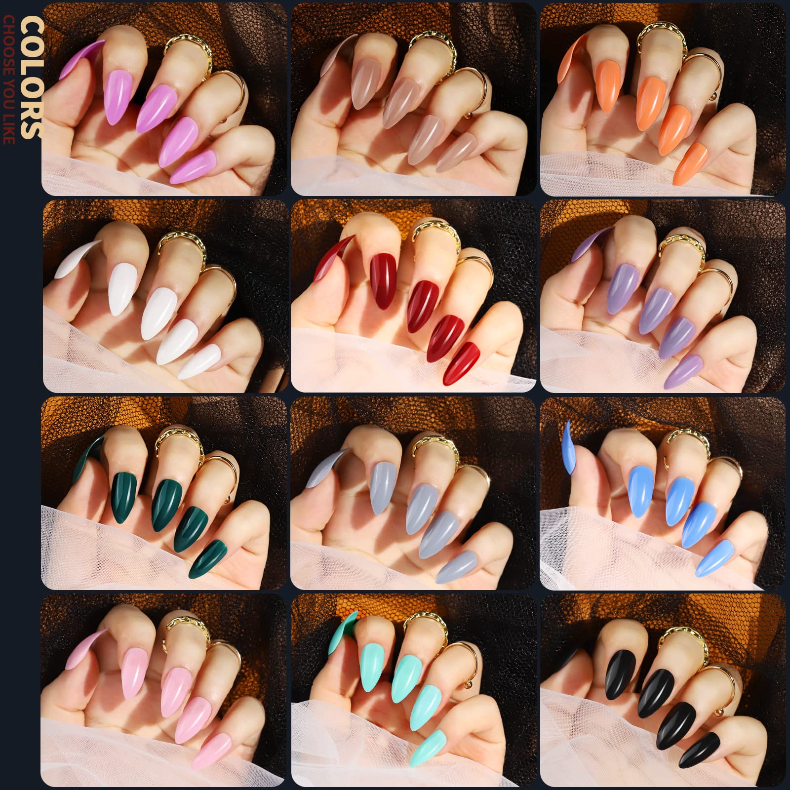 Teenitor press-on nails packaging grid keeps sizes organized for easy fitting