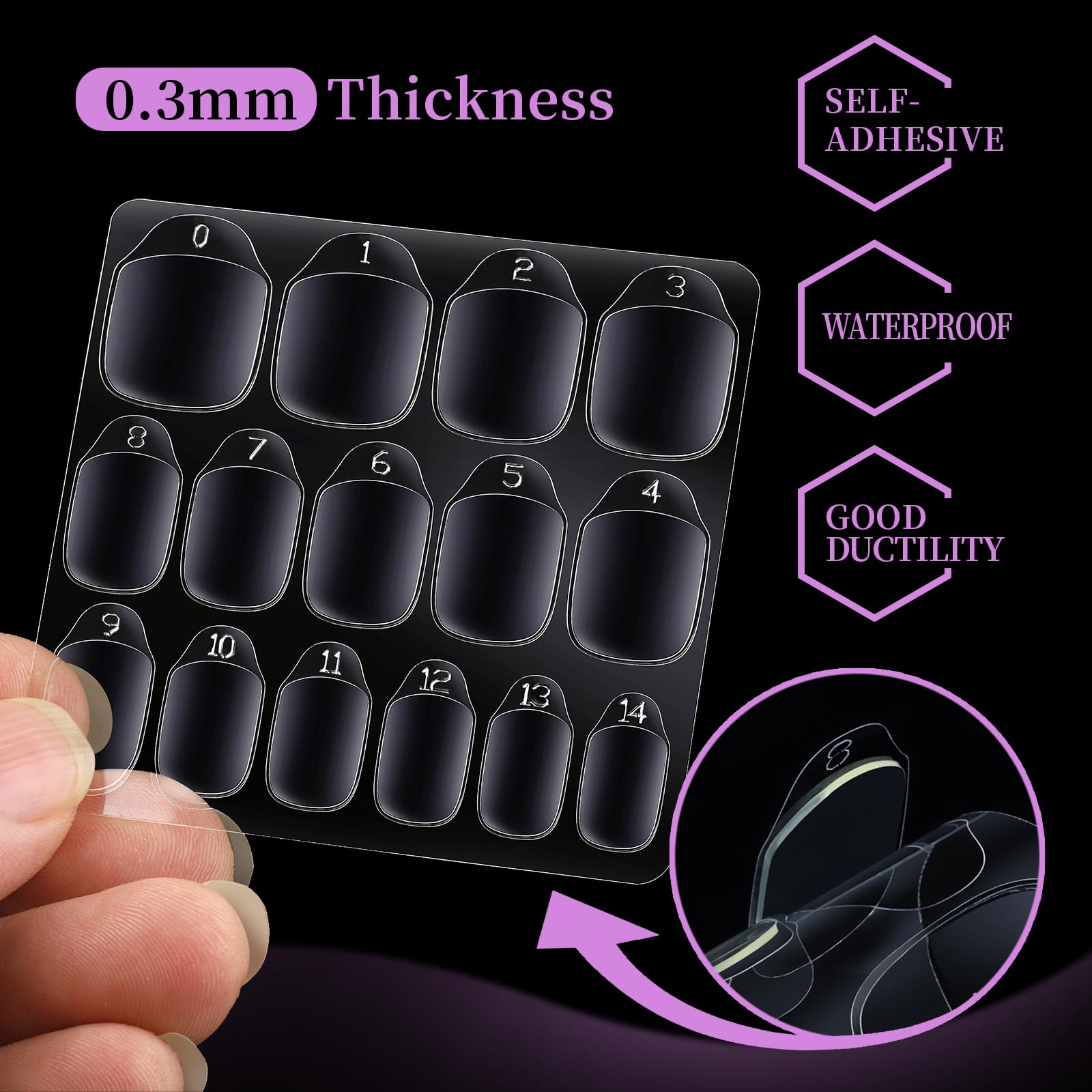 Teenitor press-on stickers 40 sheets pack with 600 self-adhesive tabs