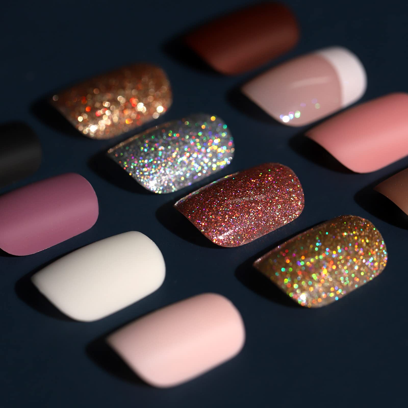 Teenitor short press-on nails box shows 288-piece set for quick manicures.