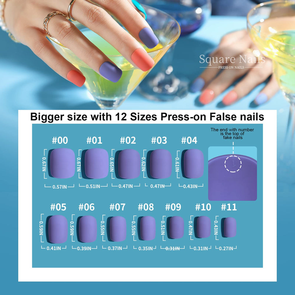 Teenitor glitter short press on nails in eight colors for bold sparkle