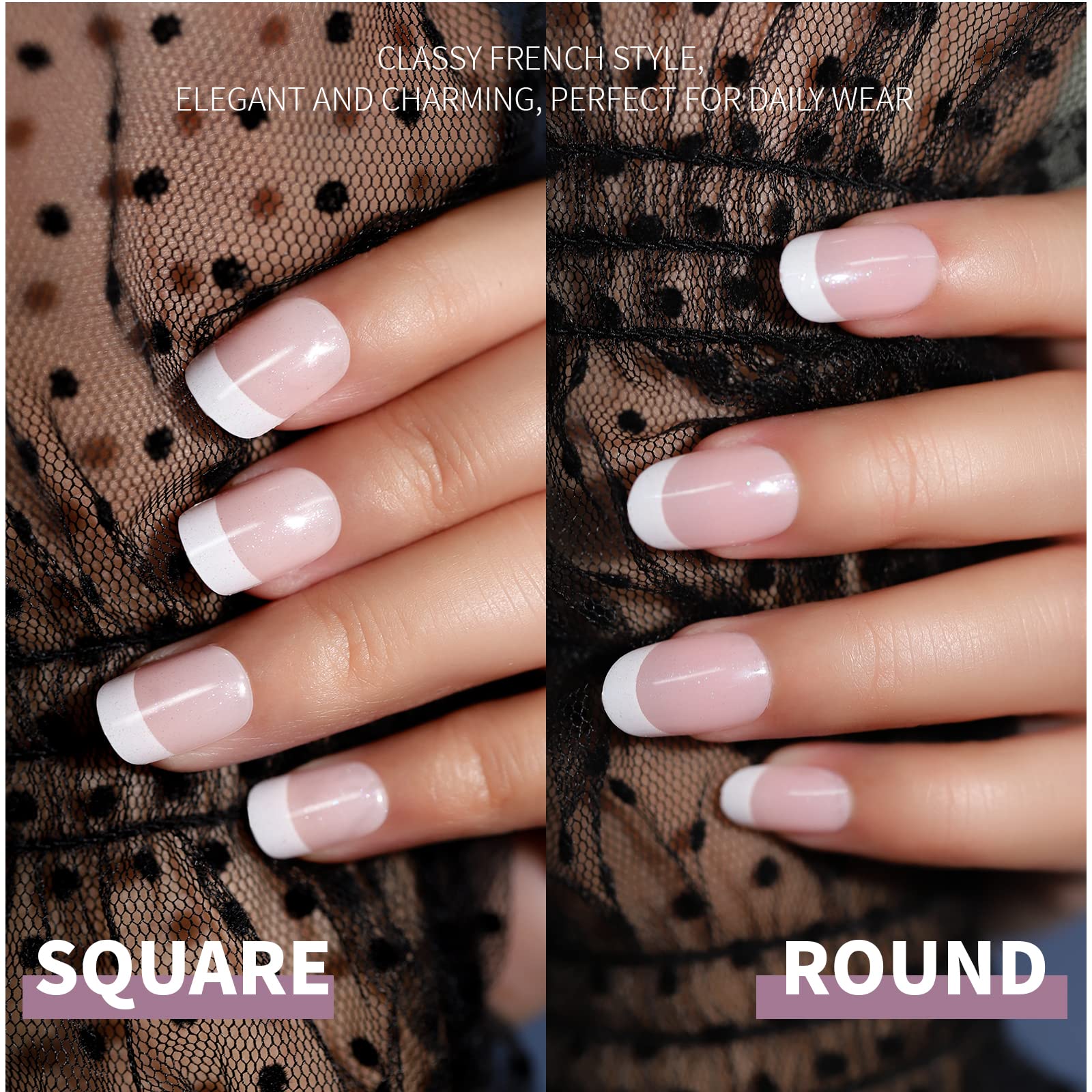 Teenitor short square nails with multiple designs for mix-and-match.