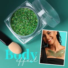 Teenitor iridescent green glitter shines in bright light for eye-catching effect