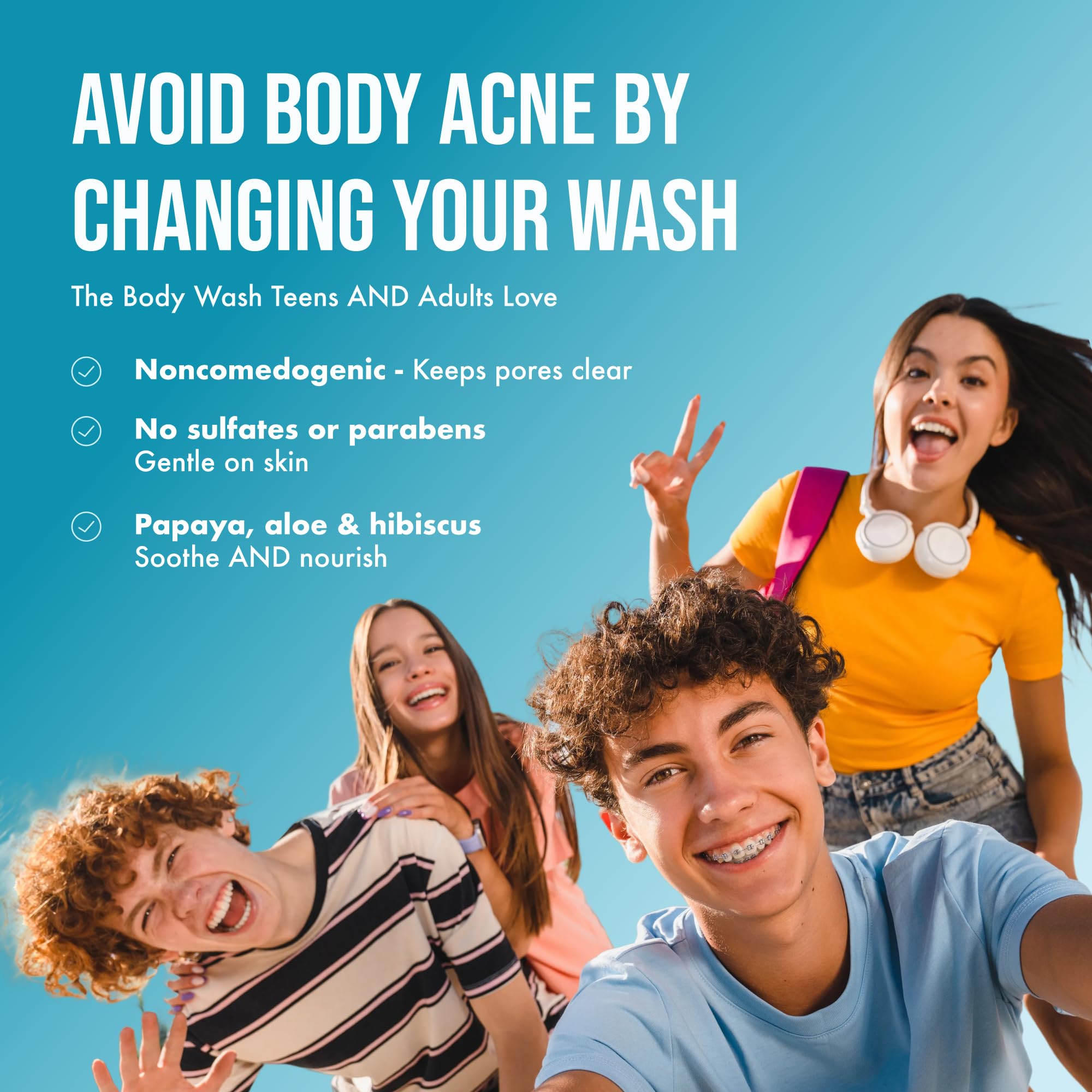 Teenology Tropical Orange bottle; daily cleanse for teen skin.