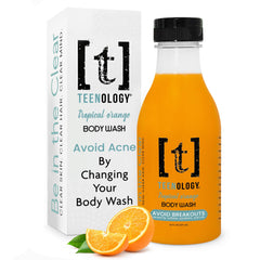 Teenology Body Wash Tropical Orange bottle; gentle cleanse for teen skin.