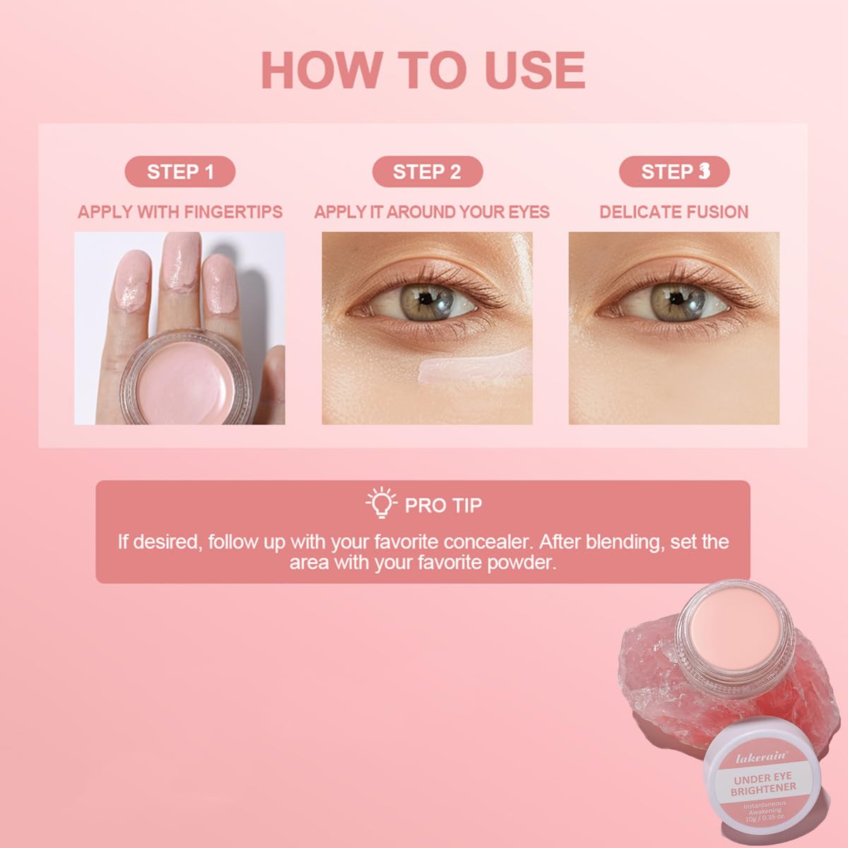 TEEROVA Under Eye Brightener creamy texture blends easily with fingers or sponge.
