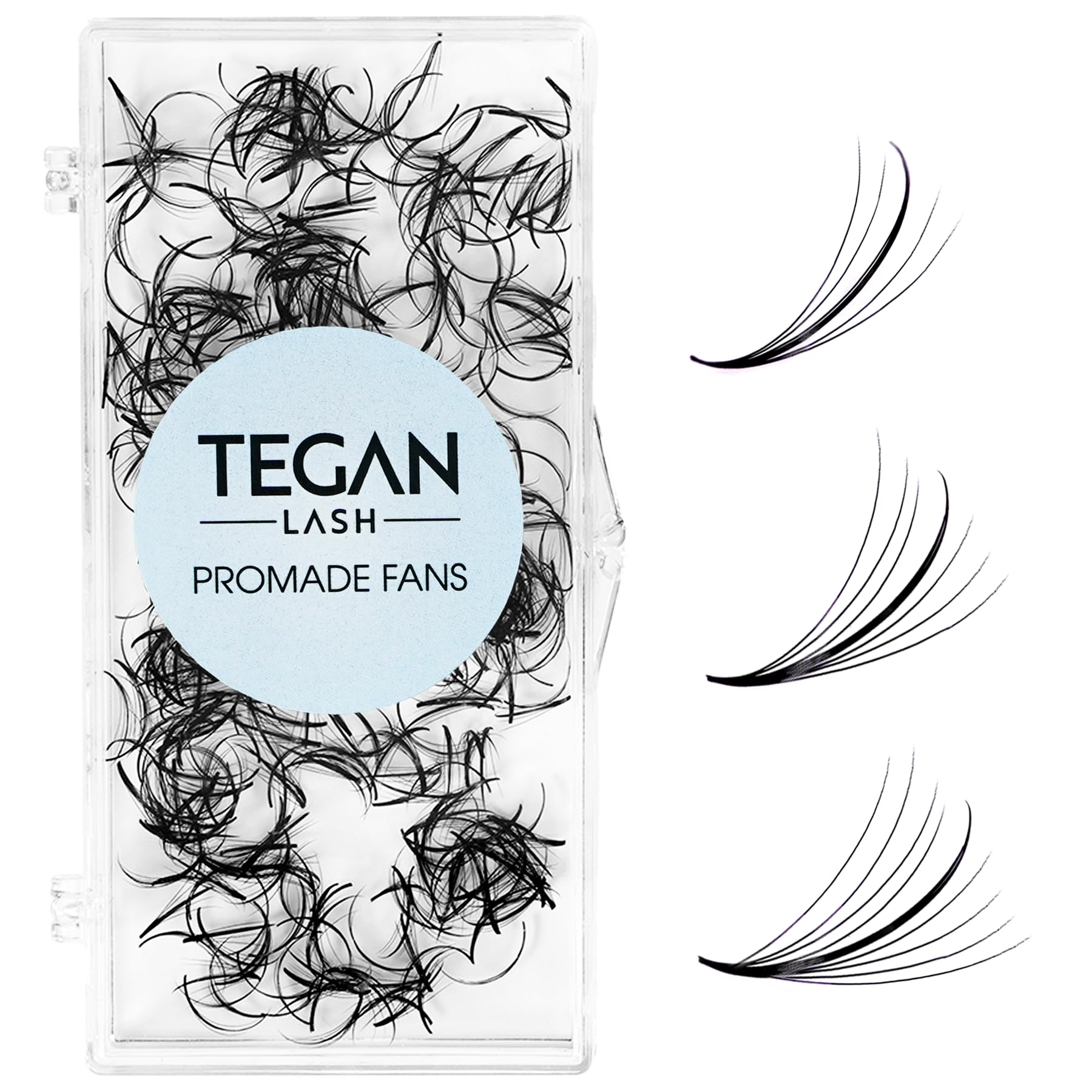TEGAN LASH 500 wispy premade fans ready to apply for a natural look