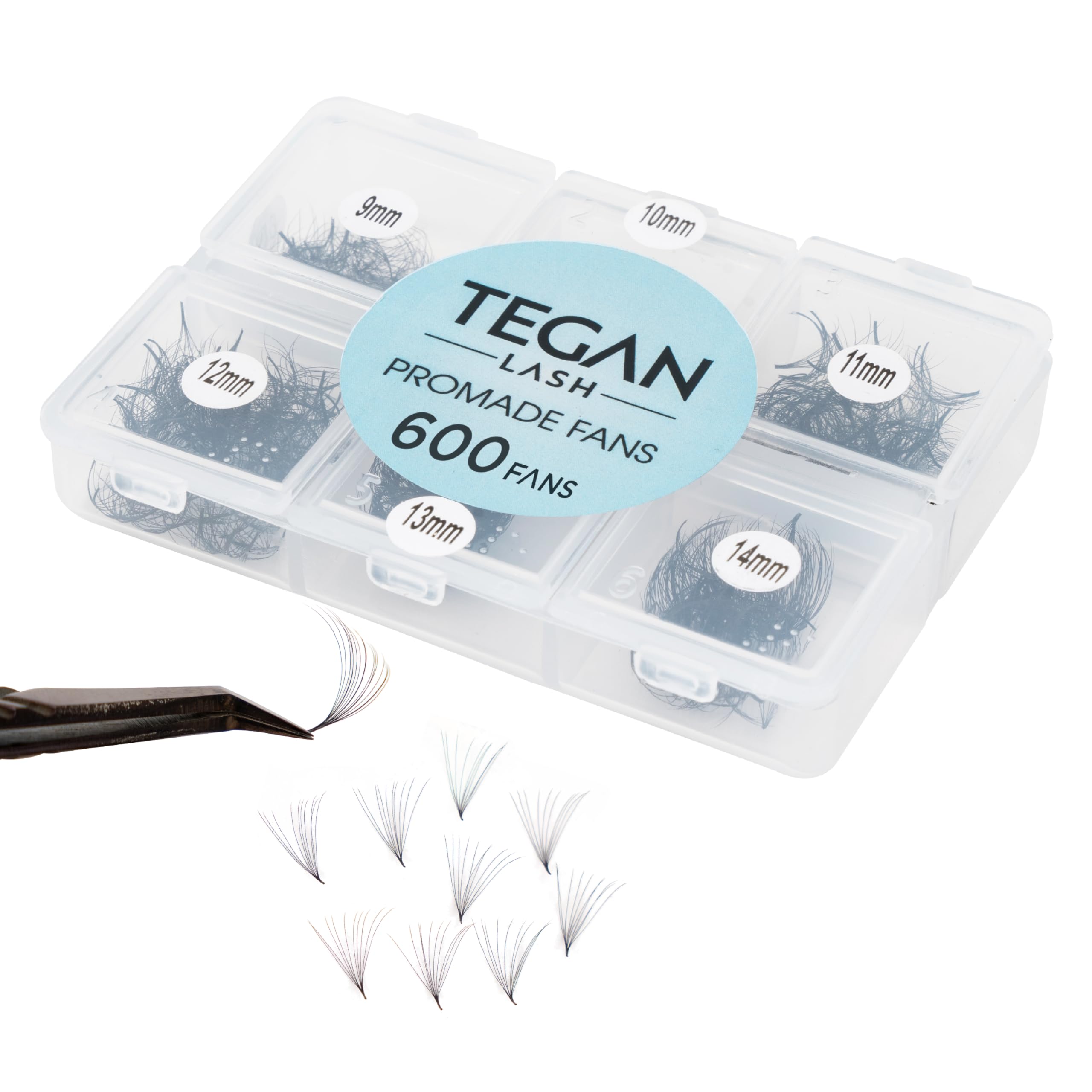 TEGAN LASH promade fan mix pack for fast lash extensions.