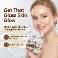 Tehkeya white rice exfoliation essence bottle demonstrating gentle texture refinement
