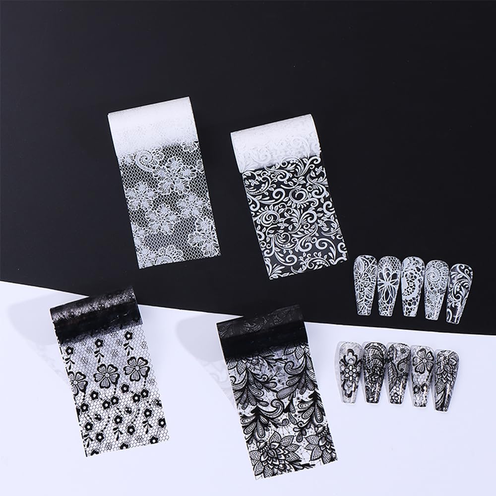 Teilihai lace design nail wraps for DIY nail creativity.