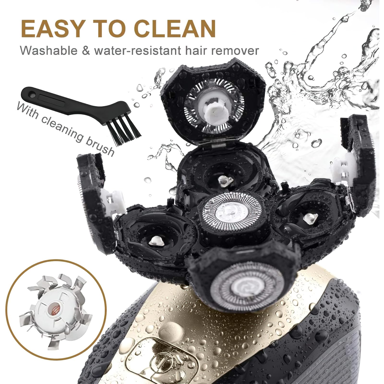 Telfun Upgrade hair capture chamber visible for mess-free disposal after shaving