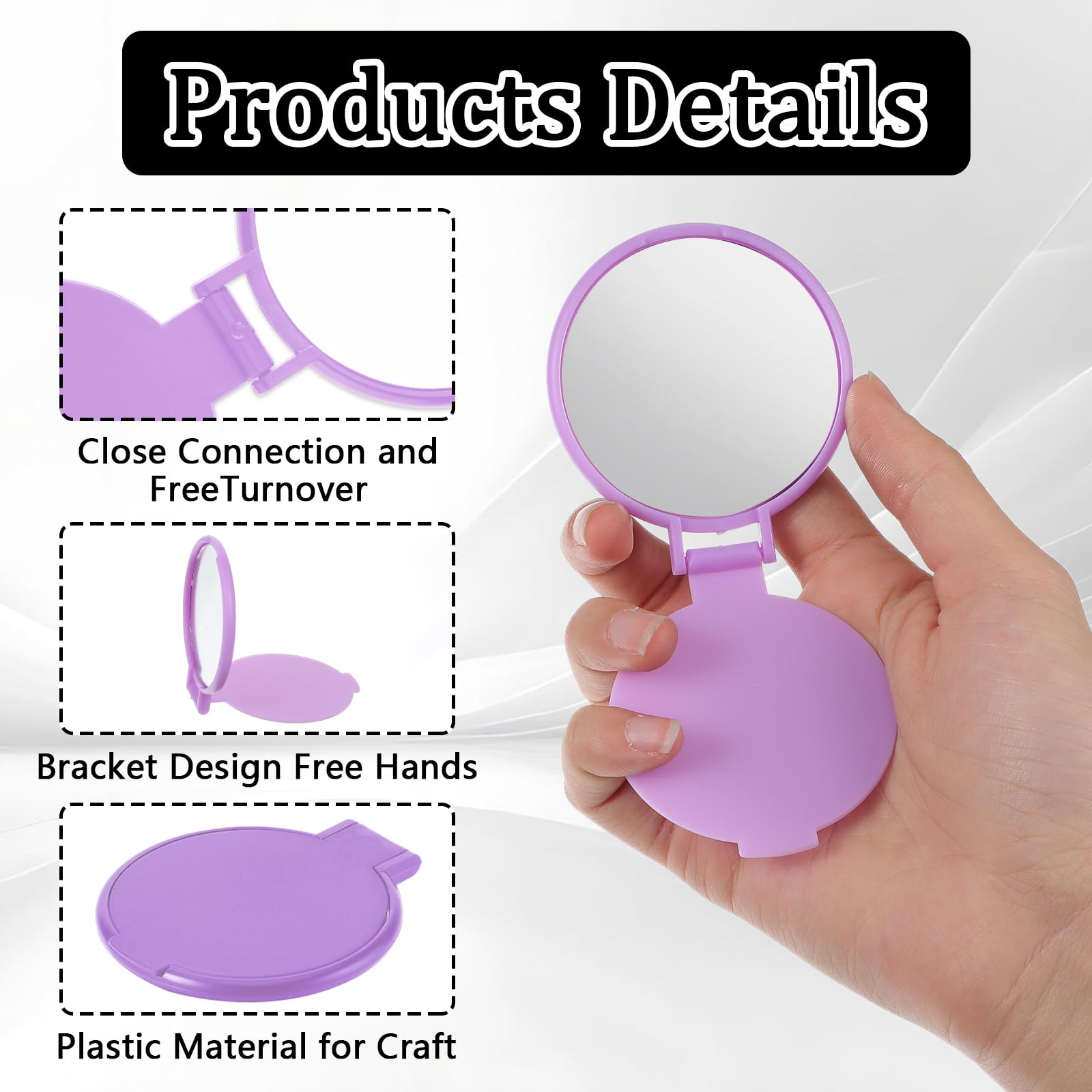 Telooco portable 7 by 6.2 cm mirror ideal for daily makeup checks.