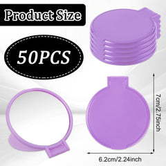 Telooco purple mini mirror close up showing clear glass reflection.