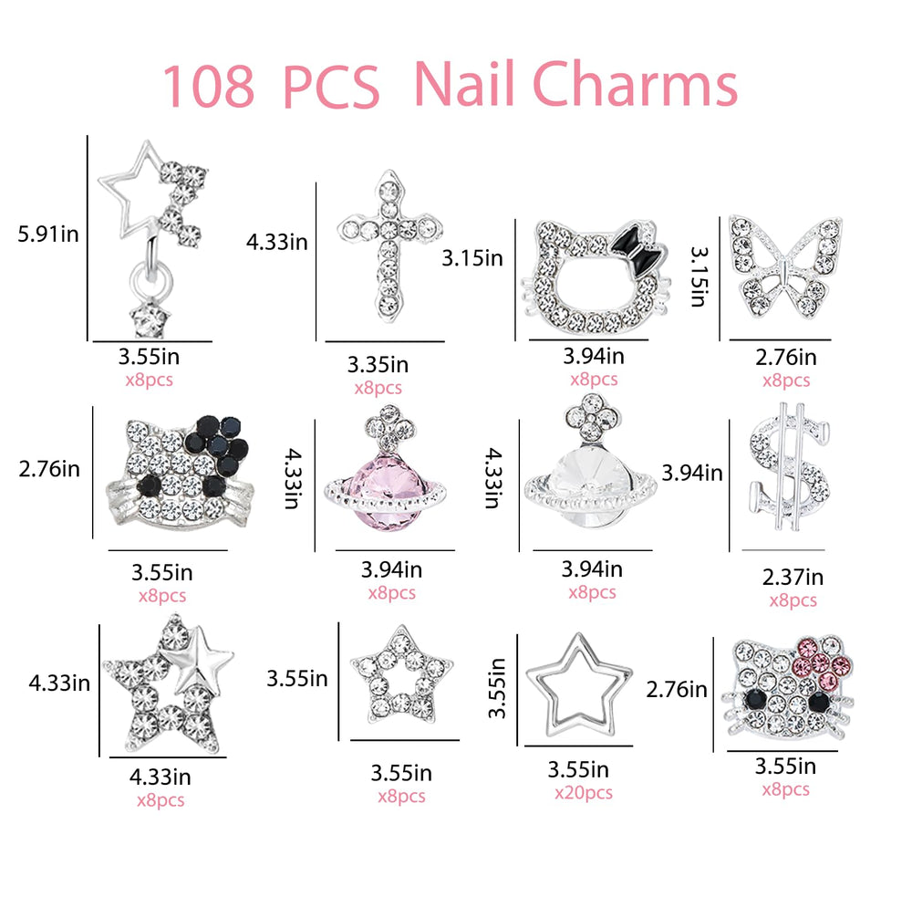 TemBelle 3D kawaii cat nail charms add playful accents to creative manicures.