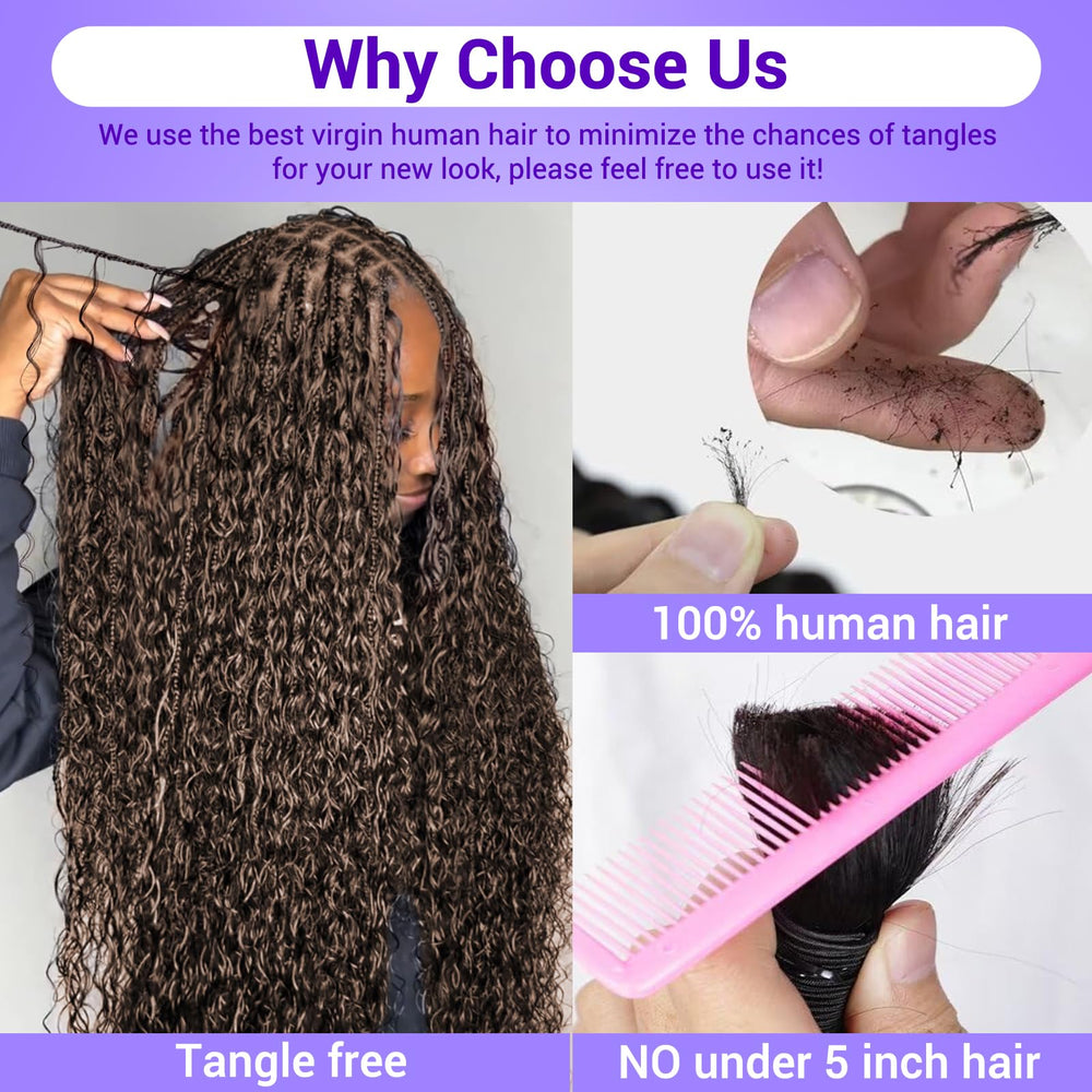 Temlux color 4 deep brown closeup demonstrates seamless blend with natural hair