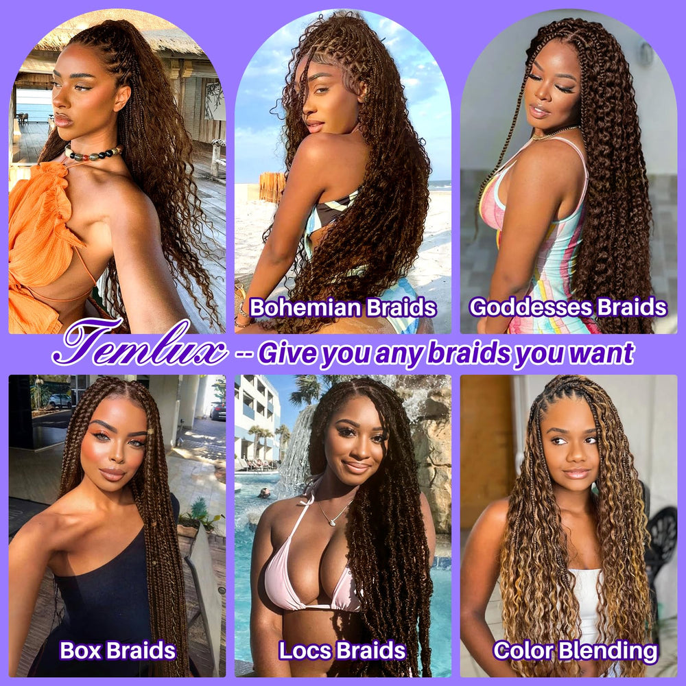 Temlux knotless style portfolio image shows versatile braiding options for different looks