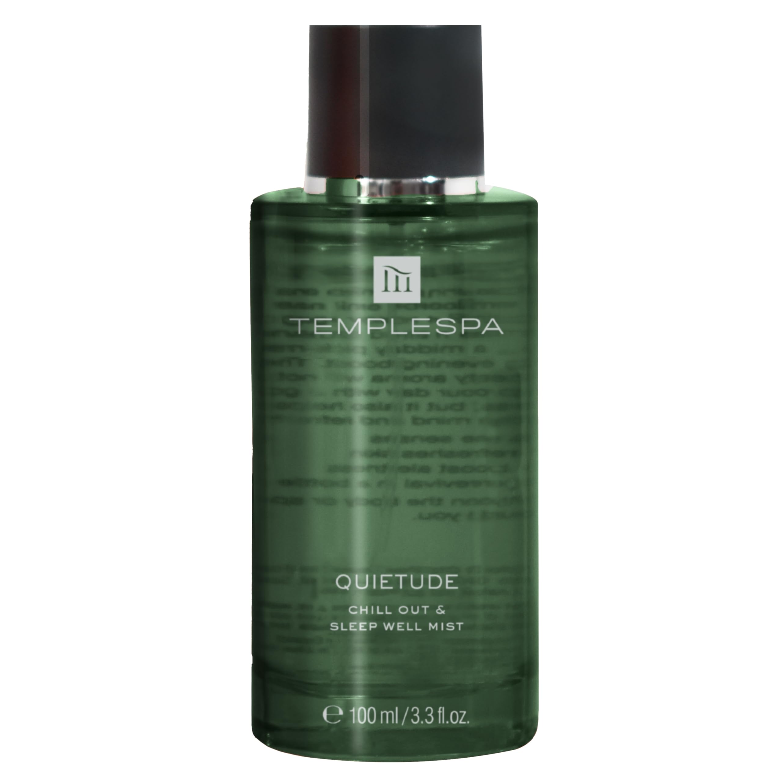 TEMPLESPA Quietude bottle front view, calming aroma for an evening ritual