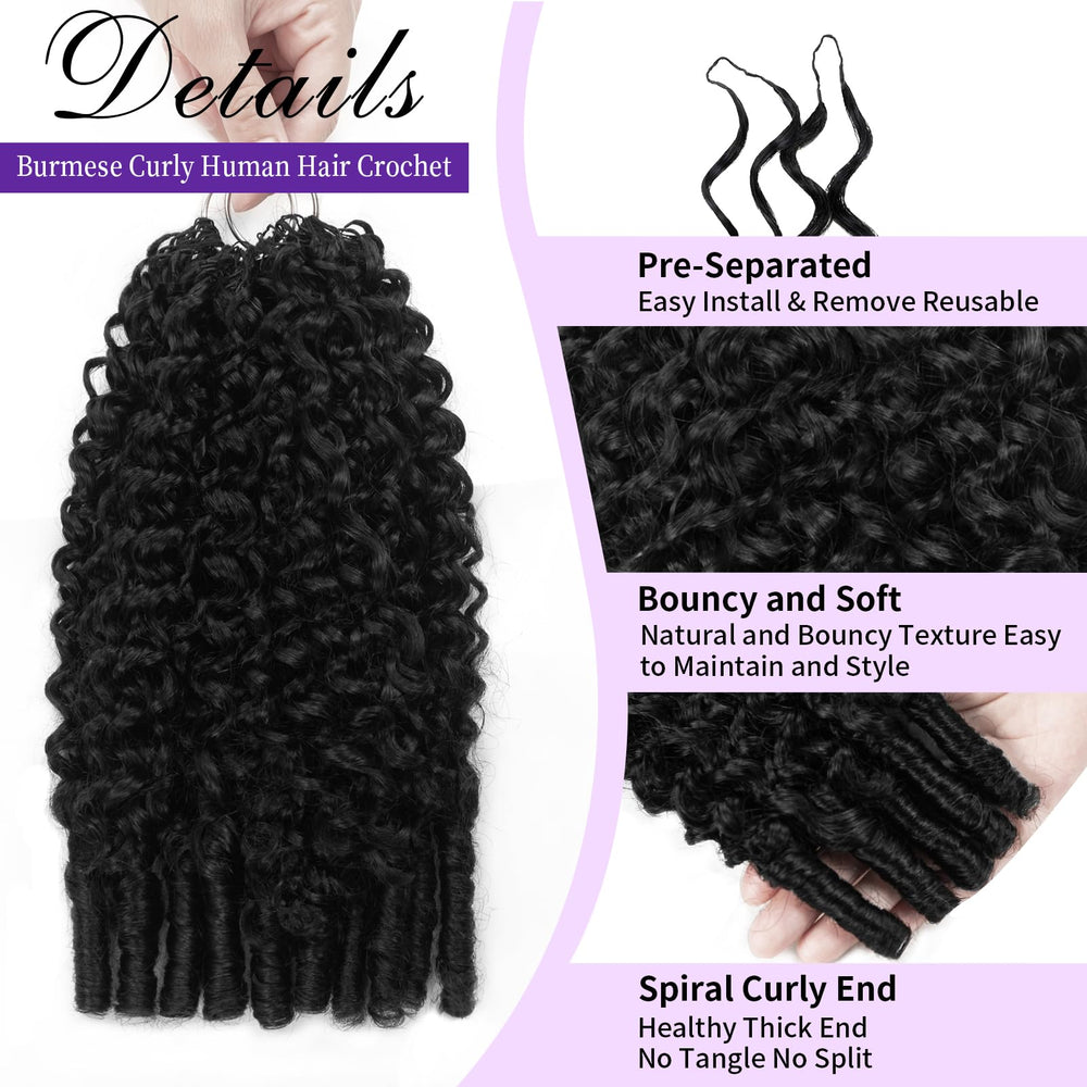 Tenkiss feather-line invisible knotless crochet hair demonstrates easy installation and a flat lay