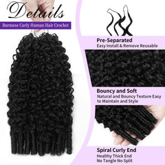 Tenkiss feather-line invisible knotless crochet hair demonstrates easy installation and a flat lay