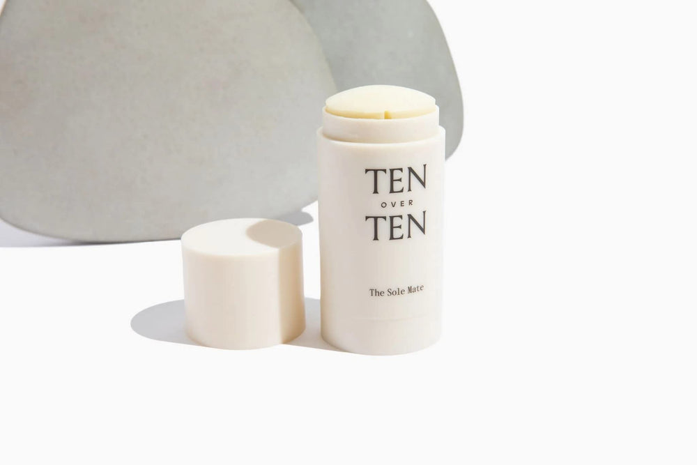 Tenoverten Sole Mate packaging highlights vegan, cruelty-free, recyclable materials.