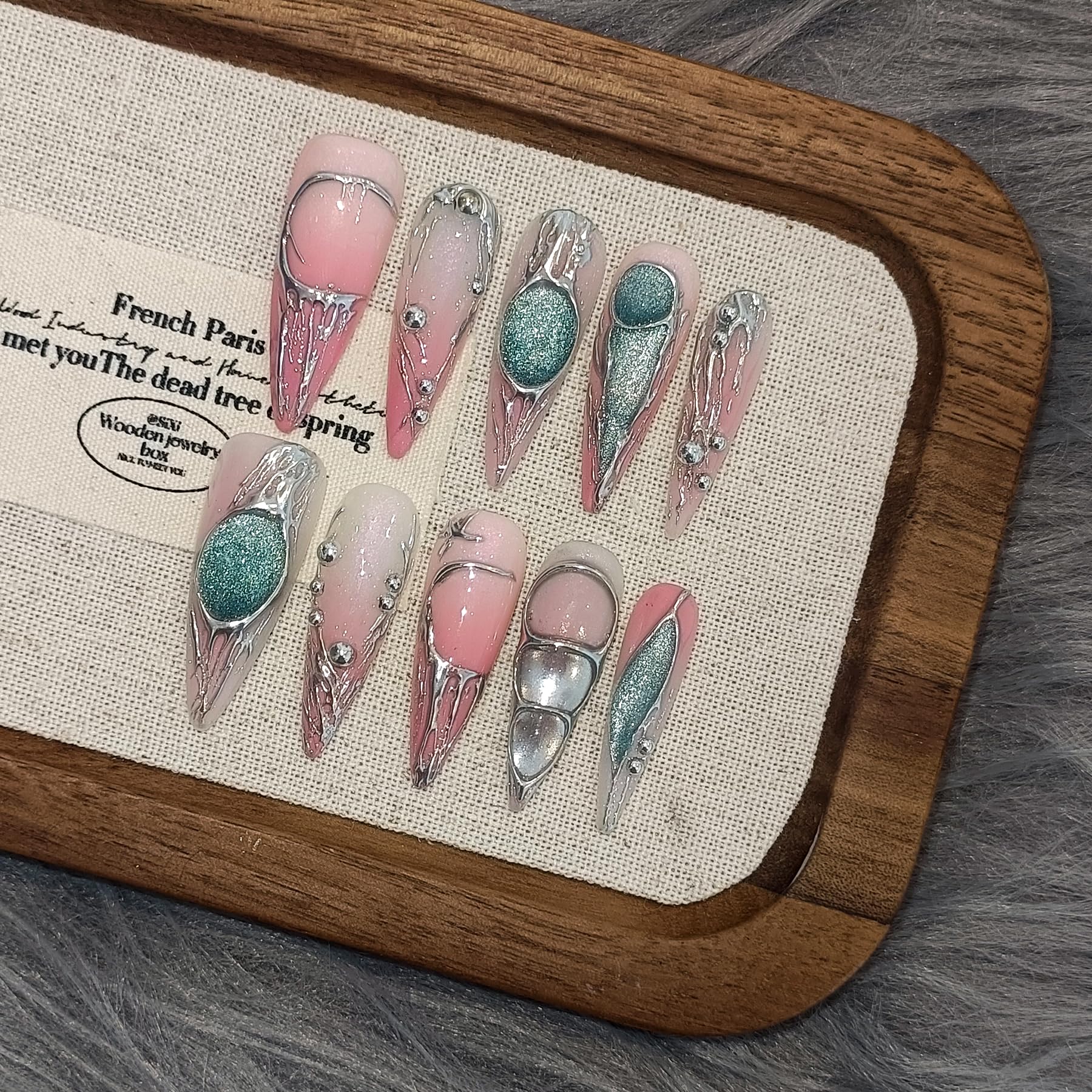 TENPAL 3D cat-eye glitter meteors nails for bold style