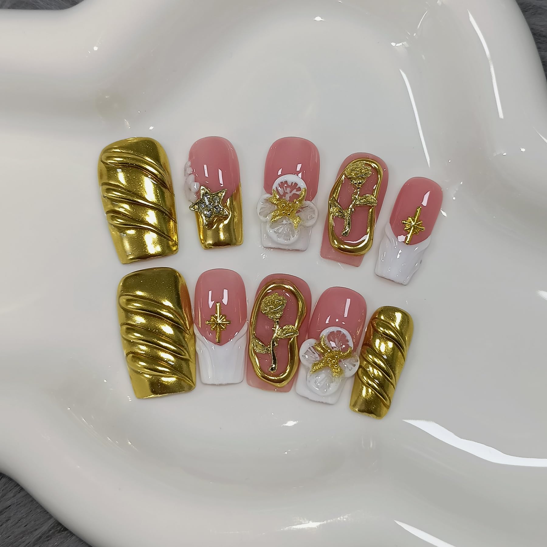 TENPAL 3D rose embossed texture, tactile luxury on each nail