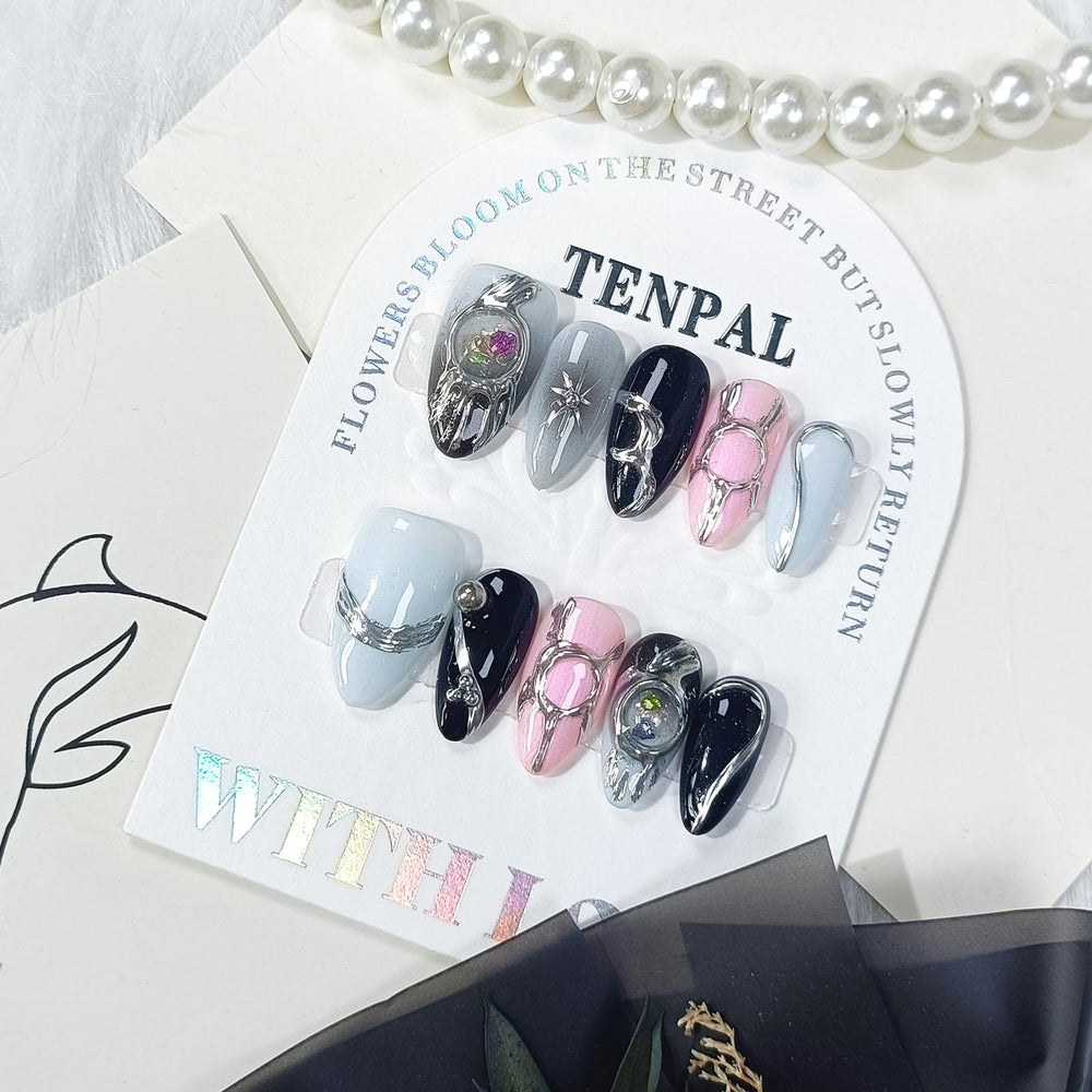 TENPAL Aurora Sweet Cool Y2K finish nails for daily shimmer and style