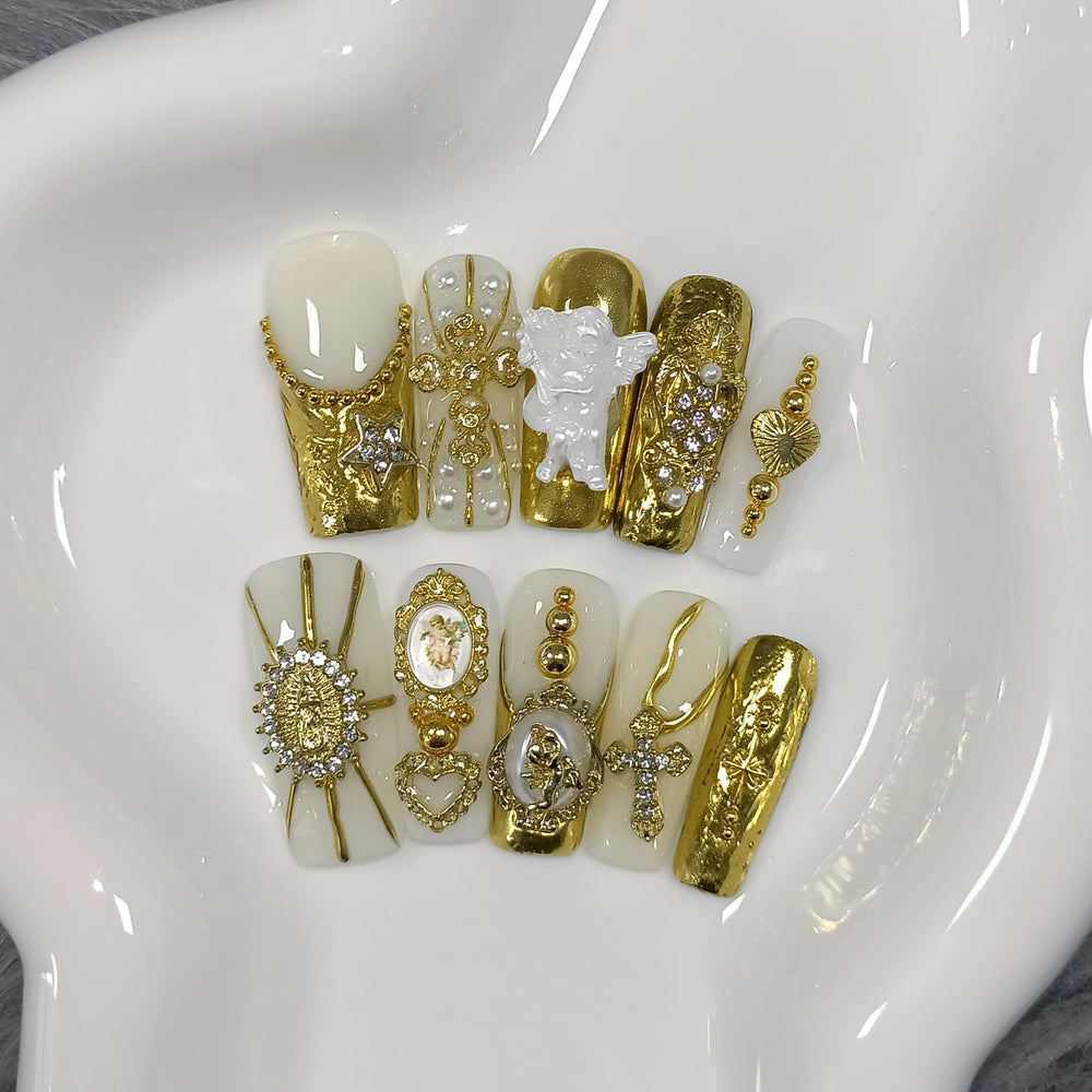 Salon-look TenPAL Baroque nails without UV light for quick wear