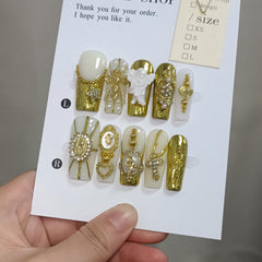 Close-up of TENPAL Baroque nails for wedding and celebration-ready style