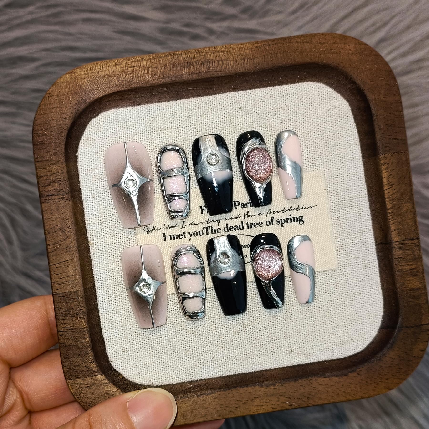 TENPAL Coffin-shaped press-on nails for chic, modern manicure