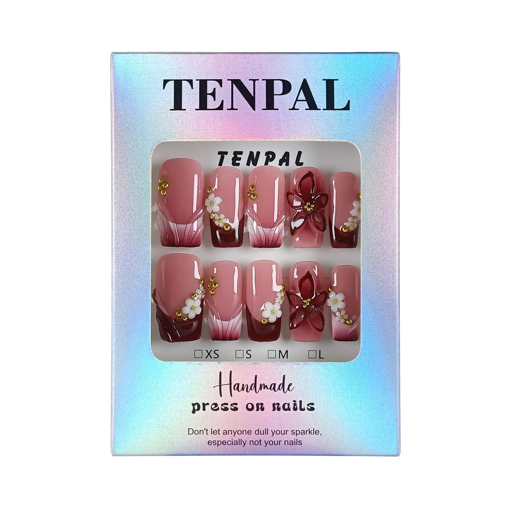 TENPAL kit includes adhesive, file, cuticle stick for easy at-home application