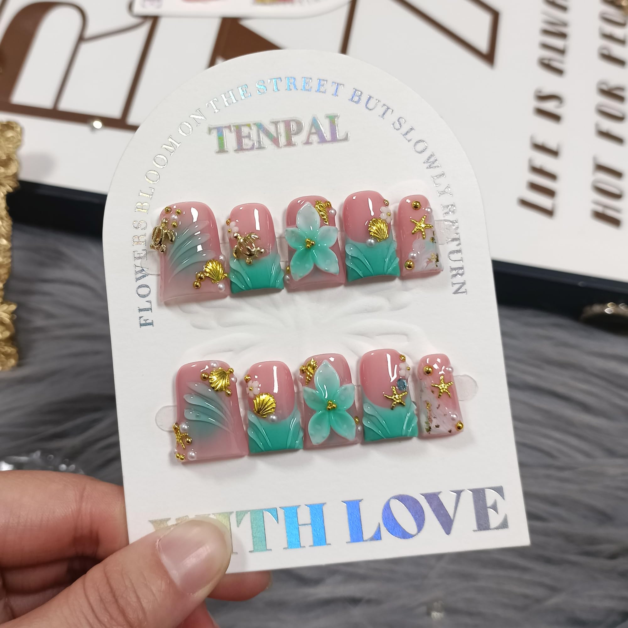 TENPAL embossed nail designs deliver chic texture for elegant outfits