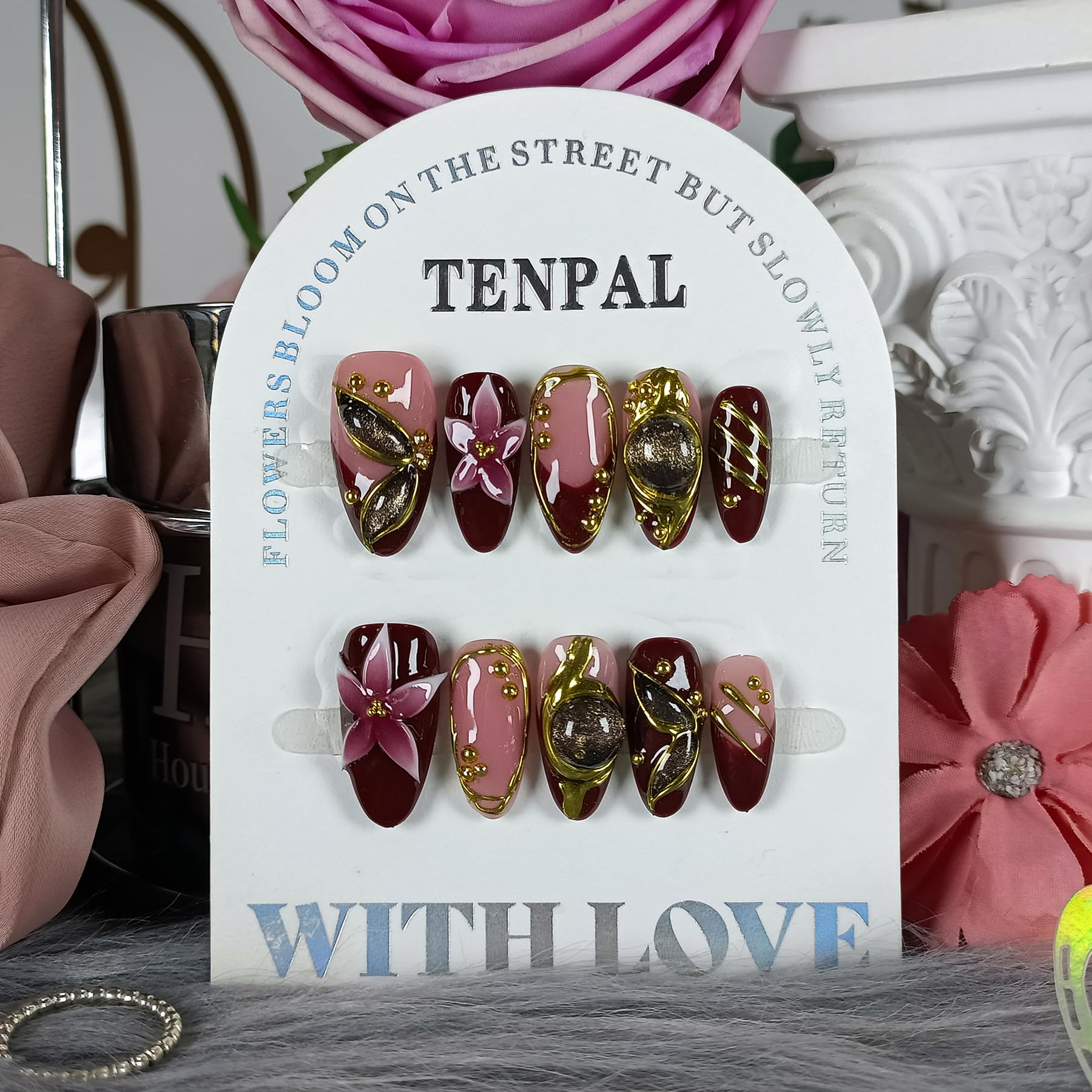 TENPAL French tips for office look with neat, professional appearance.